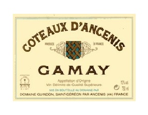 Coteaux d'ancenis - Domaine Guindon - Etiquette http://www.chateauloisel.com/ 