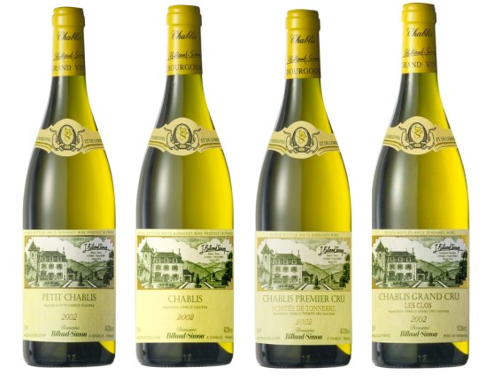 Bouteilles de vins de Chablis - Domaine Billaud-Simon - Propriétaire Viticulteur à Chablis.