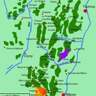 Carte des appellations viticoles du Mâconnais